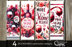 Wine inscriptions | bookmarks sublimation design bundle Product Image 1