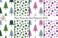 Seamless Pine Trees &amp; Dot Patterns SVG Product Image 1