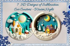 Car Stand | 7 car coasters designs - Winter Night, PNG Product Image 1