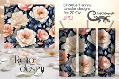 Watercolor Flower | Sublimation skinny tumbler design PLUS Product Image 1
