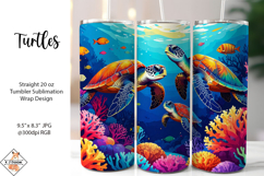 Sea Turtles #2 Tumbler Sublimation Wrap Design Product Image 1