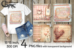 Valentine music | 4 vintage PNG Sublimation designs P Product Image 1