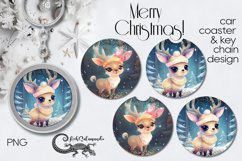 Christmas Deer | Sublimation Car coaster &amp; key chain PLUS Product Image 1