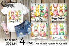 Easter rabbit | 4 spring PNG Sublimation designs Product Image 1