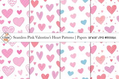 Seamless Pink Valentine's Hearts Patterns | Papers Product Image 1