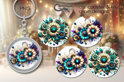 Fairy sunflowers | american coaster &amp; key chain design PL Product Image 1