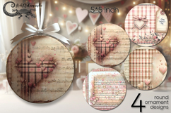 Valentine music | 4 vintage round ornaments designs Product Image 1