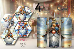 Gnome Beach life | 4 Skinny Tumbler Sublimation designs PL Product Image 1
