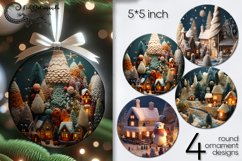Knitted Christmas | Xmas round ornaments sublimation PL Product Image 1