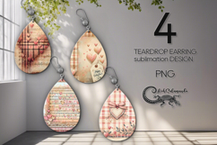 Valentine music | 4 sublimation Teardrop Earring designs P Product Image 1