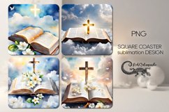 Christian faith | Bible square coaster sublimation designs Product Image 1