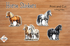Horse Stickers | Print and Cut Product Image 1