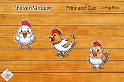 Chicken Stickers | Print and Cut Product Image 1