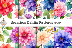 Seamless Dahlia Digital Papers | Patterns Product Image 1