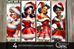 Christmas Pin up Girl | Xmas bookmarks sublimation design PL Product Image 1