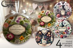 Vintage design | Valentine round ornaments sublimation PL Product Image 1