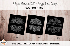 Split Mandala SVG for Foil Quill | Single Line Designs Product Image 1