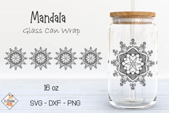 Mandala Beer Glass Can Wrap SVG Design Product Image 1