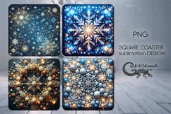 Christmas Snowflake | 4 square coaster sublimation designs P Product Image 1