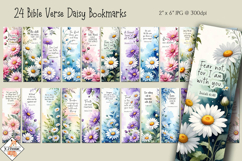 24 Bible Verse Daisy Bookmark Designs | Printables Product Image 1