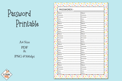Password Printable Sheet PDF Product Image 1