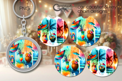 Bright Beach Life | 2 Car coaster &amp; key chain designs Product Image 1