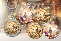 Shabby chic Easter | spring Car coaster &amp; key chain design P Product Image 1