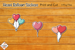 Heart Balloon Stickers | Print and Cut Product Image 1