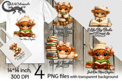 Book highland cow | 4 positive PNG designs Product Image 1