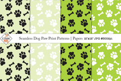Seamless Dog Paw Print Patterns | Digital Papers Product Image 1