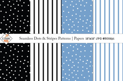 Seamless Dots &amp; Stripes Patterns | Digital Papers Product Image 1