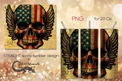 Patriotic Skulls | Vintage Skinny tumbler sublimation PLUS Product Image 1
