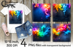 Abstract rainbow background | 4 PNG Sublimation designs P Product Image 1
