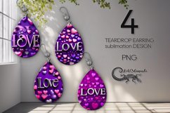 Valentine hearts | 4 purple teardrop earring designs P Product Image 1