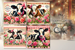 Valentine farmhouse | square coaster sublimation design P Product Image 1