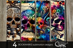 Music &amp; skull | 4 bookmarks sublimation designs PLUS Product Image 1