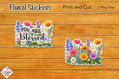 Floral Stickers | Print and Cut Product Image 1