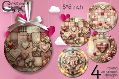 Valentine Shabby chic | round ornaments sublimation design Product Image 1