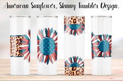 American Sunflower Tumbler design. Sublimation PNG, 20 oz. Product Image 1