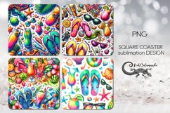 Beach life | 4 square coaster sublimation designs PLUS Product Image 1