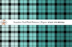 Seamless Teal Plaid Patterns | Digital Papers Product Image 1