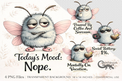 Sarcastic Fly Clipart Bundle | 4 PNG sublimation designs Product Image 1