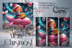 Fairy tale Whale Christmas | Sublimation tumbler design PLUS Product Image 1
