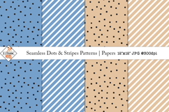 Seamless Dots &amp; Stripes Patterns | Digital Papers Product Image 1