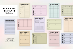 Printable Daily, Project, Goal Planner Template Set Product Image 1