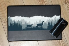 seamless vector woodland background with roe deers Product Image 3