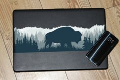 seamless vector woodland background with zubr bison Product Image 3