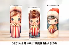 Christmas at home tumbler wraps Sublimation PNG. Product Image 1