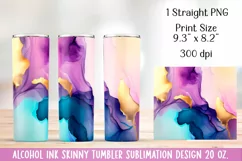 Alcohol ink Tumbler Design Sublimation. 20 oz, PNG. Product Image 3