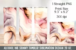 Alcohol ink Tumbler Design Sublimation. 20 oz, PNG. Product Image 2